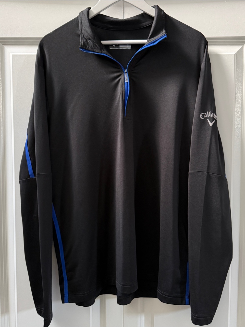 Callaway Black & Blue Performance 1/4 Zip Golf Pullover Shirt, Men’s Large